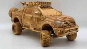 Artesão constrói miniatura de Ford Ranger Raptor em madeira thumbnail