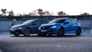 Duelo de titãs. Novo Volkswagen Golf GTI Clubsport enfrenta Honda Civic Type R em circuito thumbnail