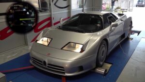 Bugatti EB110 “tira o pó” em banco de potência thumbnail